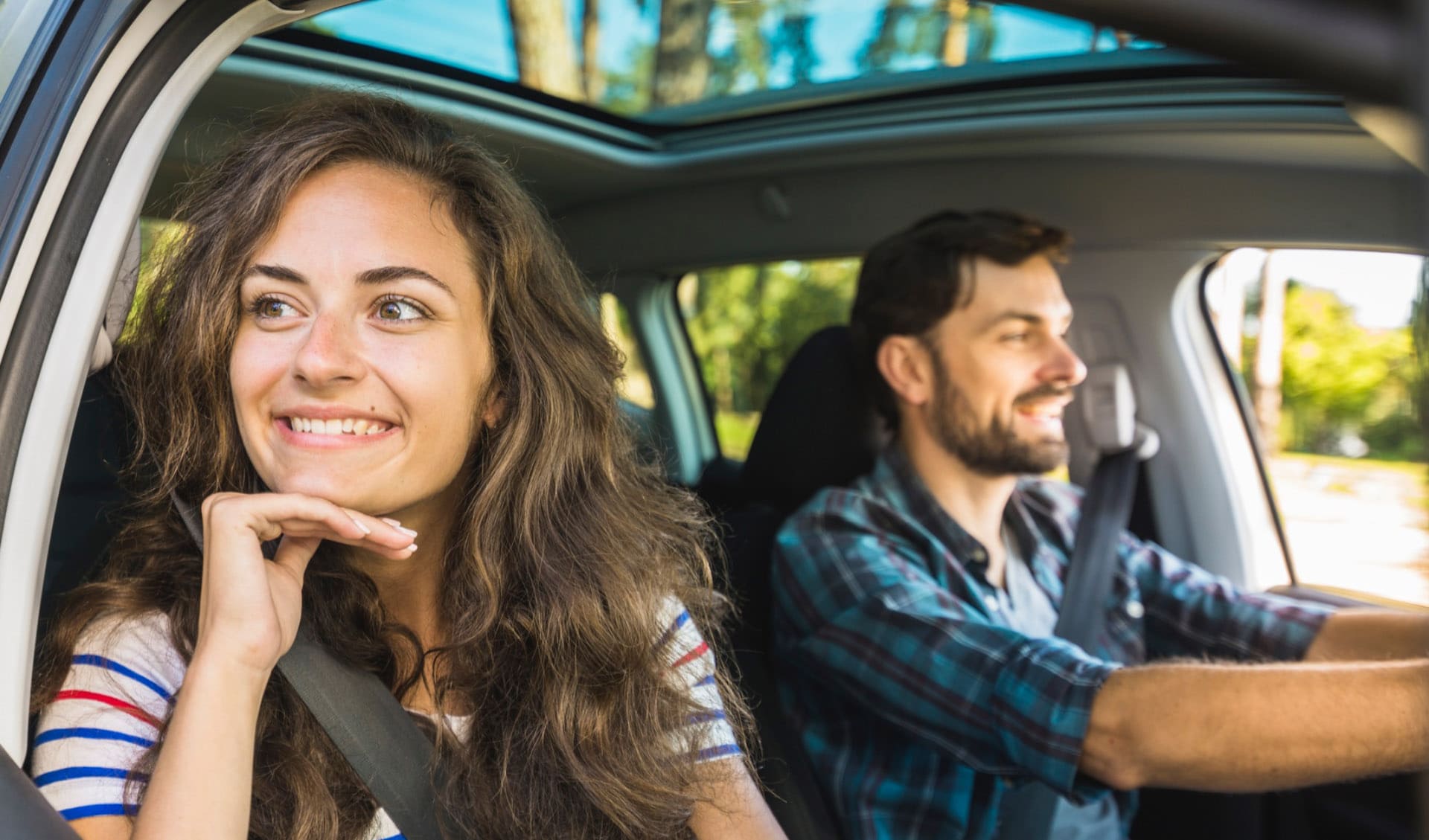 young couple car trip 3